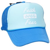 Wholesale - BLUE FAITH OVER FEAR LADIES TRUCKER HAT C/P 50, UPC: 081715017200